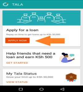 Tala loan application form