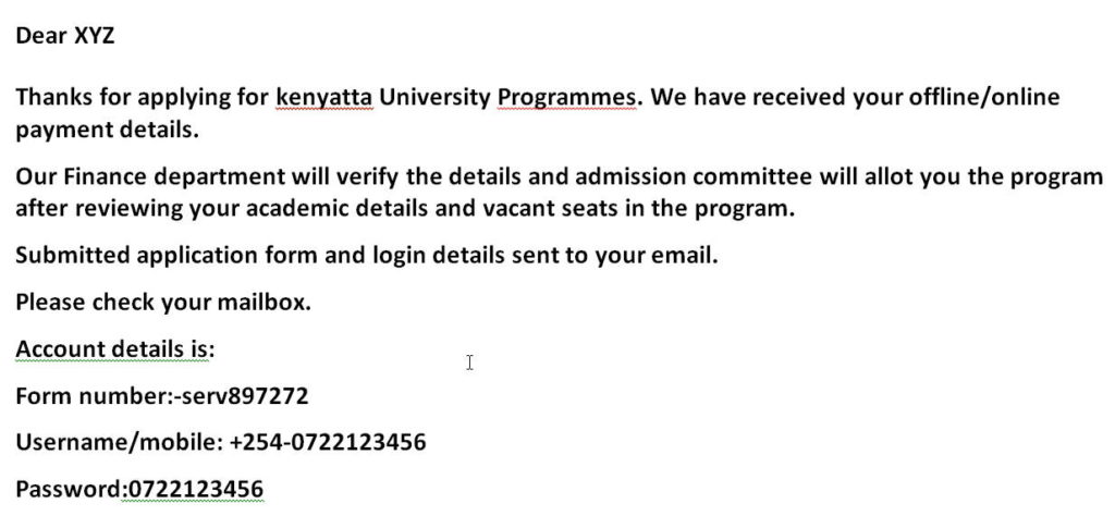 ku admission letters