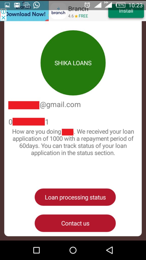 shika loan download